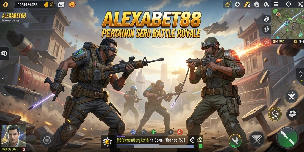 Tangkapan layar menunjukkan pertempuran intens dalam ALEXABET88.