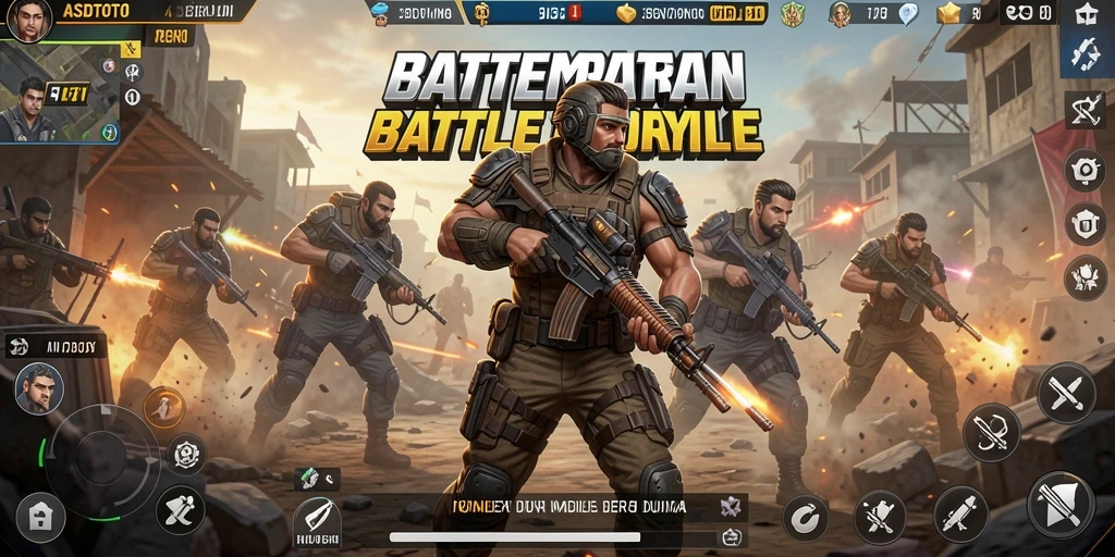 Tangkapan layar pertarungan seru dalam permainan Battle Royale ASDTOTO.