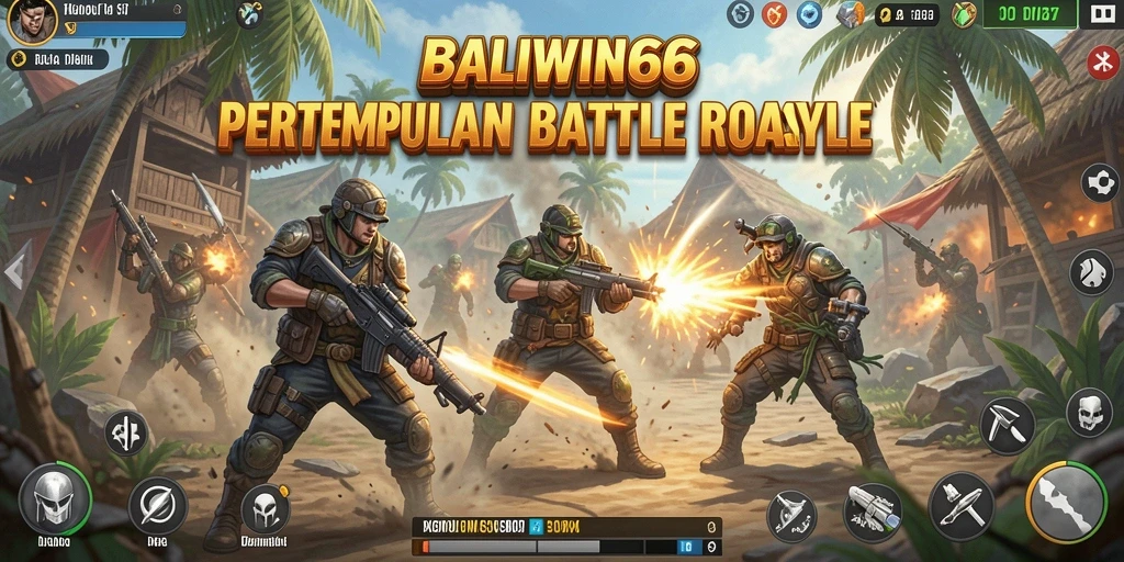 Screenshot utama menampilkan momen seru dari gameplay Battle Royale BALIWIN66.