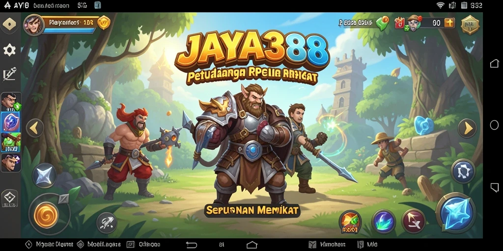 Tampilan gameplay seru dalam JAYA388 dengan karakter dan monster yang menarik.