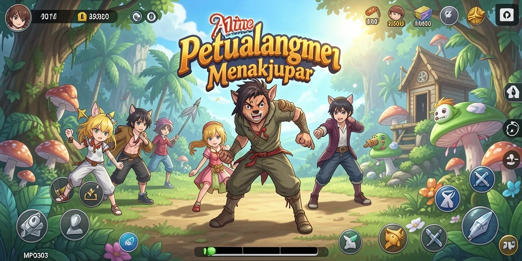 Screenshot MPO303 menampilkan karakter anime dalam aksi yang mendebarkan.
