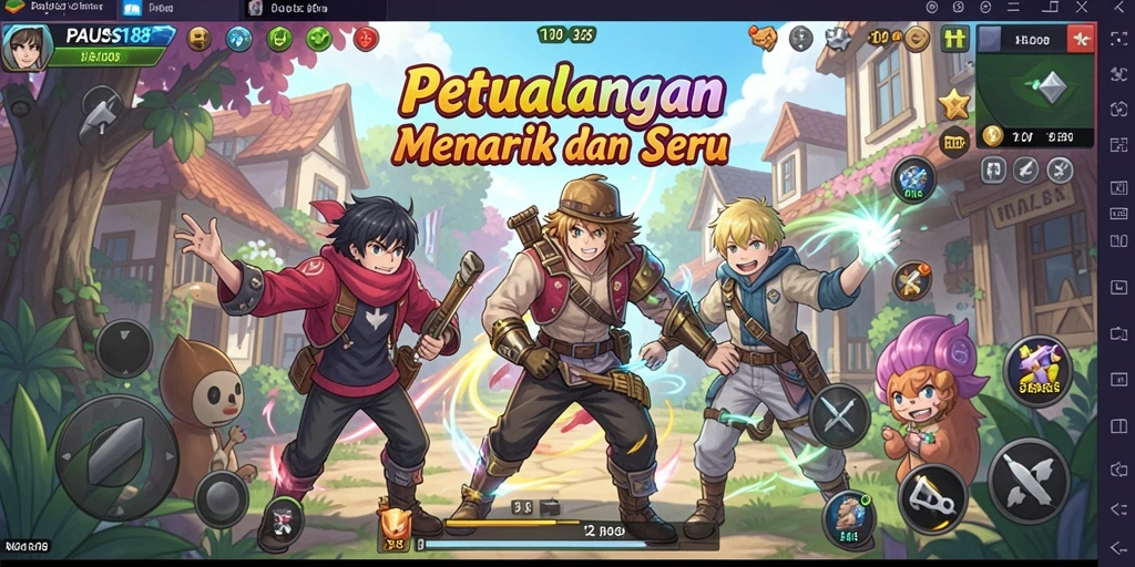 Tampilan gameplay seru dan penuh warna dalam PAUS188 yang memukau.