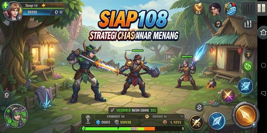 Screenshot dari gameplay <strong>SIAP108</strong> yang menunjukkan strategi pertempuran yang intens.