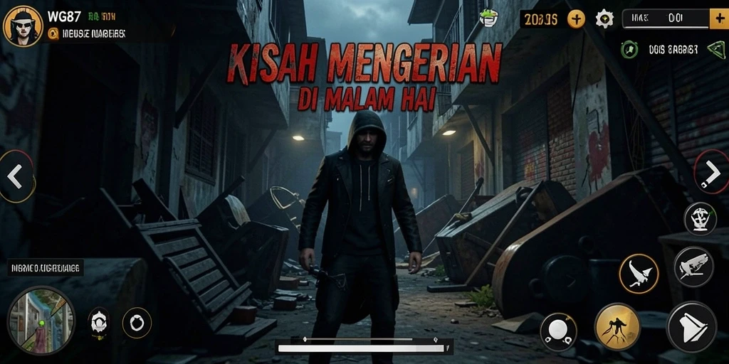 Tampilan gameplay seram dalam <strong>WG87</strong> yang menampilkan suasana mencekam.