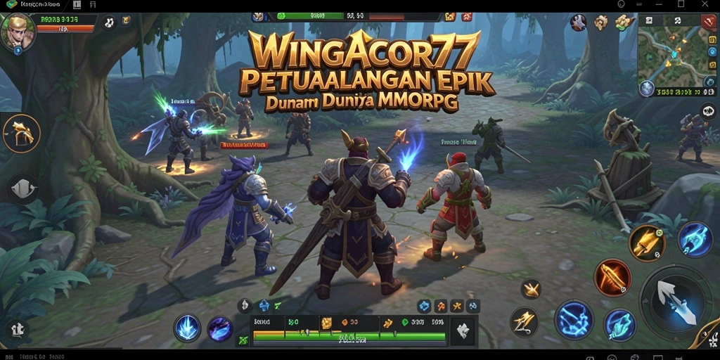 Screenshot gameplay WINGACOR77 yang menampilkan pertempuran epik di dunia fantasi.